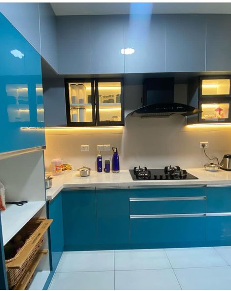 Small kitchen design idea | kitchen interior design | kitchen cabinets idea Kitchen Trolley Design, Latest Modular Kitchen Design, Kitchen Colour Combination, Kitchen Cabinetry Design, Small Modern Kitchens, Scandinavian Kitchen Design, Simple Kitchen Design, Kitchen Modular, Kitchen Cupboard Designs