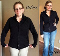 Tied Top Before & After Mens Shirt Refashion, Sewing Alterations, Upcycled Clothes, Yarn Inspiration, Shirt Refashion, Altering Clothes, Diy Blouse, Top Sweater, How To Make Clothes