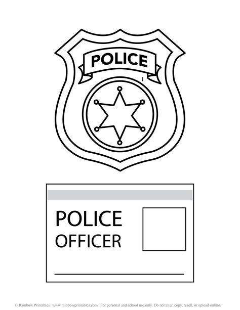 Kid Mock Police Officer Badges License Printable Cop Costume Play Police Art And Craft Preschool, Police Party Printables Free, Police Officer Badge Printable, Police Badge Printable, Community Helpers Preschool Crafts Police Officer, Police Officer Badge Craft Preschool, Police Officer Lesson Plans Preschool, Preschool Police Officer Craft, Police Hat Craft Preschool