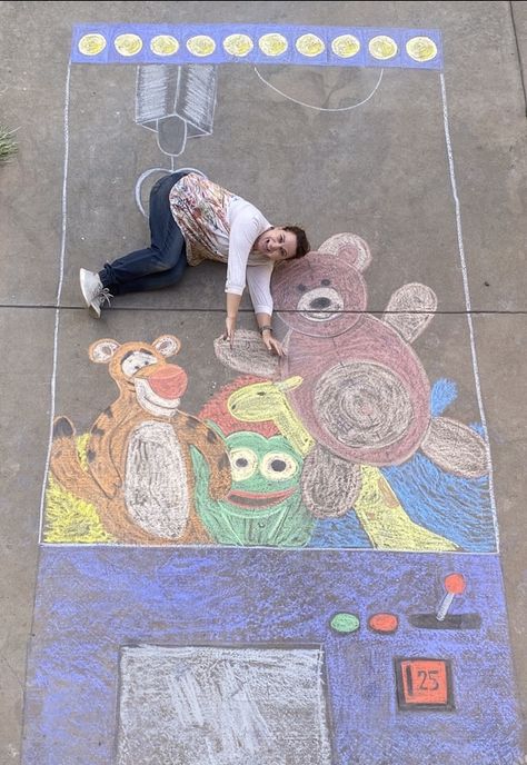 Sidewalk chalk adventures Crane Game Arcade Stuffed Animals, #sidewalkchalkadventures Activities To Do Outside, Chalk Art Christmas, Sidewalk Chalk Photos, Chalk Art Quotes, Sidewalk Chalk Art Ideas, Chalk Photography, Chalk Pictures, Chalk Art Ideas, Chalk Activities