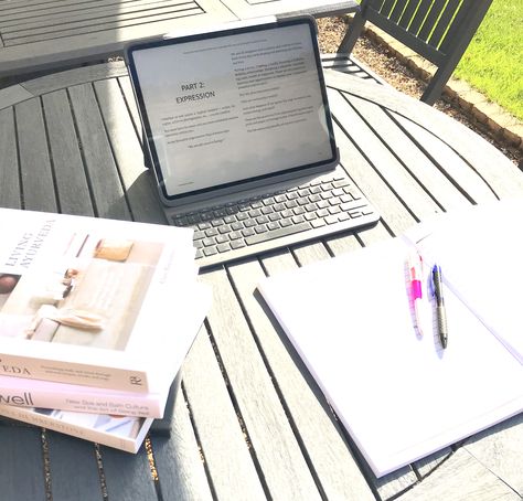 garden table ipad pro keyboard notebook pens pile of books working al fresco sunshine nonfiction writing Creative Nonfiction Writing, Writing Binder, Creative Nonfiction, Bts Images, Nonfiction Writing, Scene Image, Keyboard Case, Case For Ipad, Writing Life