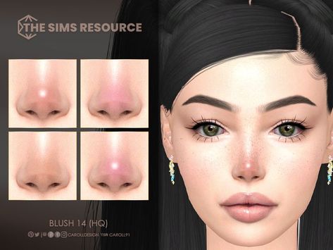 A 8-swatch Maxis Match soft nose blush with and without highlighter for The Sims 4. Sims4 Makeup, Nose Blush, Imvu Fits, Mods Ts4, Sims Download, Sims 4 Hair Male, Sims 4 Traits, Nose Makeup, The Sims 4 Skin