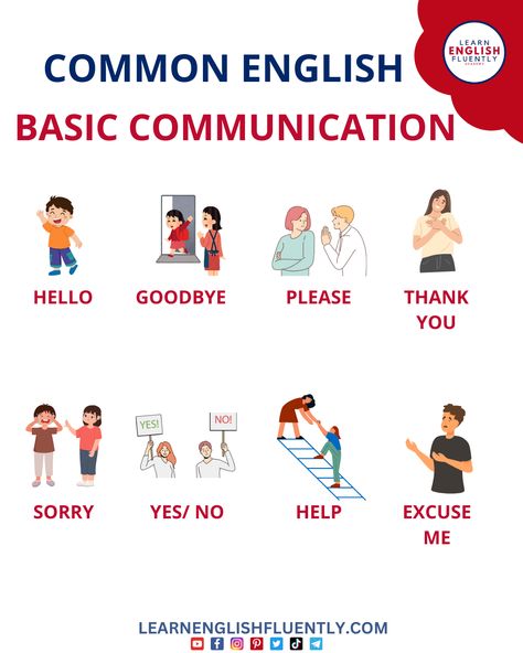 Learn Basic English Communication for Everyday Conversations 🌍 | Essential Words & Phrases 💬  Learn basic English communication skills and essential phrases for real-world conversations 🌍. Whether you're traveling, working, or making new friends, start speaking English confidently with our easy-to-follow lessons. Perfect for beginners! #LearnEnglish #BasicEnglish #CommunicationSkills #SpeakConfidently Basic English Conversation For Beginners, Basic English Speaking For Beginners, English Lessons For Beginners, English Conversation Learning Practice, Basic And Advance English Words, Basic Vs Advanced English Words, English Communication Skills, British Council, Grammar And Vocabulary