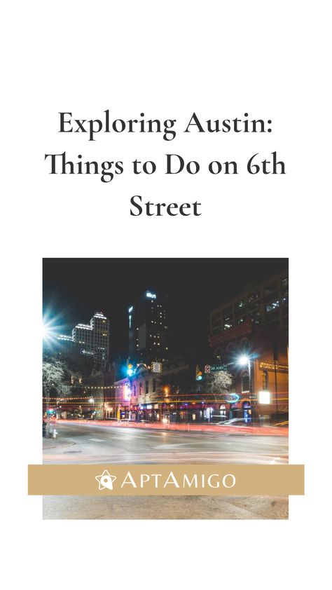 Bars, restaurants, and shops, oh my! Find out why 6th Street Austin is the place to be.What happens on Austin’s most buzzing street? Discover all the things to do on 6th Street in Austin so that you don’t waste any time when you arrive. Attractions & Activities,Downtown Austin 6th Street Austin, Austin Apartment, Apartment Searching, Bar Crawl, Downtown Austin, Austin Homes, Best Places To Live, Cool Apartments, New City