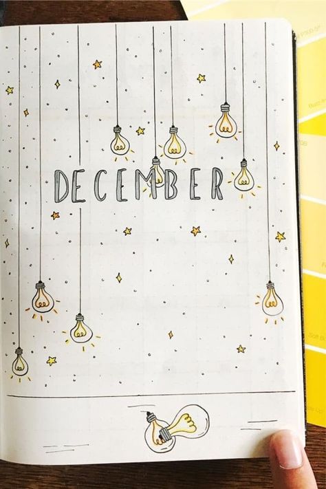 If you want to change up the theme of your bujo, check out these super fun light bulb themed bullet journal spreads, layouts and pages for inspriation! #bujo #bujotheme #bulletjournal #bujoinspiration Bullet Journal August, December Bullet Journal, Bullet Journal Month, Bullet Journal Cover, Bullet Journal 2020, Penanda Buku, Inspiration Journal, Bullet Journal Cover Page, Bullet Journal Banner