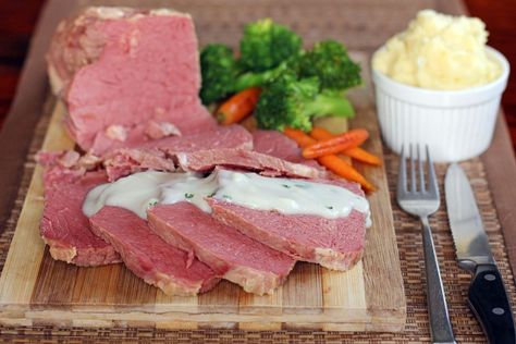 Corned Beef with White Onion Sauce Wide Mustard Sauce For Corned Beef, Sauce For Corned Beef, Silverside Recipe, Corned Beef Sauce, Corned Silverside, Salt Beef, White Sauce Recipes, Corned Beef Recipes, Onion Sauce