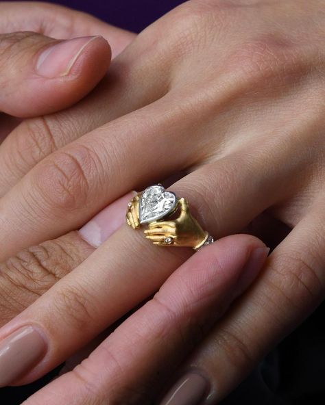 Adorn the hand of your love, with the Adorned Hands Ring. A ring that the perfect metaphor of eternal embrace, commitment, and of course… | Instagram Ring Adorned Hands, Adorned Hands Ring, Emgagement Ring, Ugly Engagement Rings, Ring Engraving Ideas, Anthony Lent, Fancy Jewellery Designs, Hand Ring, Dope Jewelry