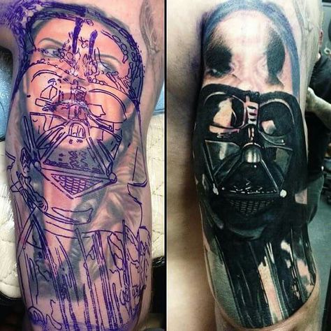 Darth Vader tattoo by Nikko Hurtado Vader Tattoo, Darth Vader Tattoo, Nikko Hurtado, Wes Borland, Up Tattoo, Up Tattoos, Nikko, Skin Art, Skull Tattoo