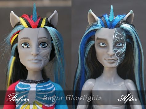 Doll Repaint Tutorial, Monster High Boys, Doll Sculpting, Dolls Repaint, Painted Dolls, Doll Customization, Doll Customs, Repainted Dolls, Mh Dolls