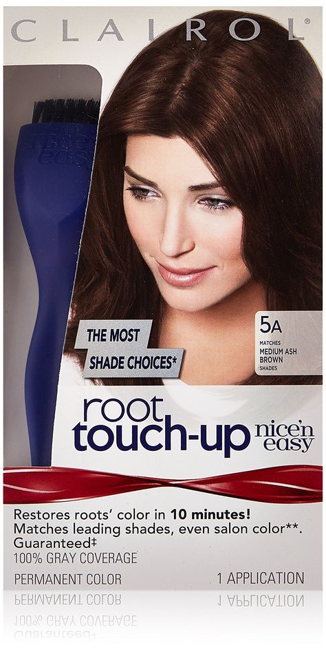 Clairol Nice n Easy Touch, Up, 5A, Medium Ash Brown*** Check out this great product. (This is an affiliate link) #haircolor Clairol Root Touch Up, Medium Ash Brown, Diy Dye, Dark Auburn, Root Touch Up, Gray Coverage, Permanent Hair Dye, Ash Brown, Hair Dye