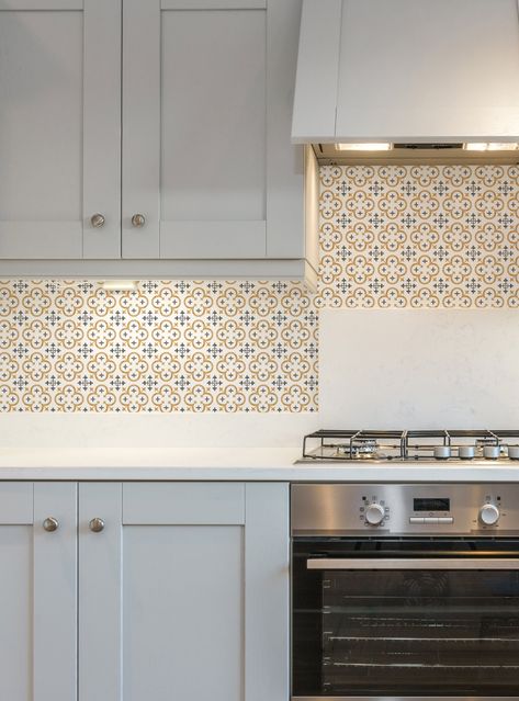 Give your kitchen an elegant floral design with our Flower Moroccan Tile Peel and Stick Backsplash Wallpaper! This floral themed moroccan design will create the perfect accents for any kitchen! Available in three colors so that you can compliment the different parts of your kitchen. AccentuWall Peel-and-Stick removable wallpaper is proudly designed and made in the USA!  Our wallpaper is ideal for DIY room makeovers without the mess and headaches of traditional wallpaper.  Clean walls and clean h Retreat Decor, Moroccan Tile Backsplash, Wallpaper Clean, Tile Peel And Stick, Design Marocain, Backsplash Wallpaper, Peel And Stick Backsplash, Stick Backsplash, Back Wallpaper