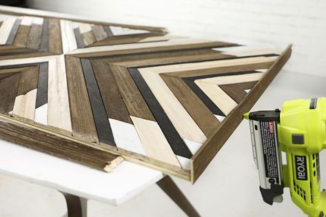 DIY Geometric Wood Art   - This Old House Diy Wood Art Wall Decor Geometric, Homemade Wood Decor, Wooden Art Work, Aztec Wood Art Diy, Aztec Headboard Diy, How To Make Geometric Wood Art, Diy Wood Quilt Wall Art, Geometric Wall Art Wood, Diy Aztec Wood Wall Art