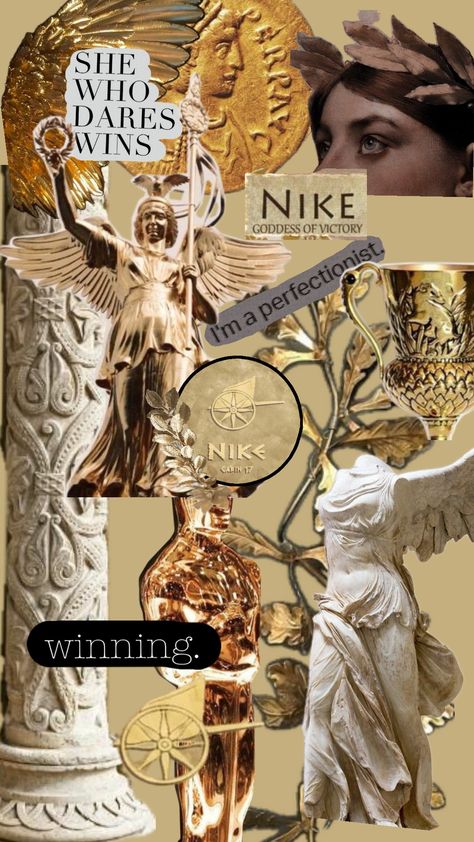 #nike #nikes #goddessnikes #goddessnike #gold #golden #cabin17 #percyjackson #camphalfblood #victory #ambition #childofnikes Nike Goddess, Goddess Nike, Nike Goddess Of Victory, Greek Goddesses, Greek Gods And Goddesses, Greek God, Camp Half Blood, Greek Goddess, Greek Gods