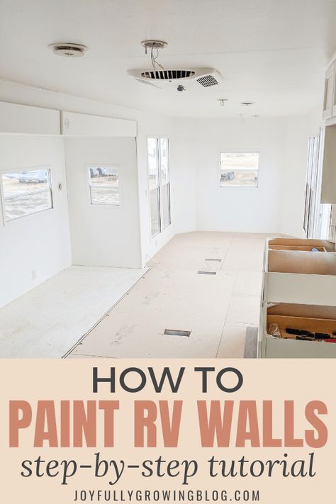 How to Paint RV Interior Walls | Easy Guide With Pictures! How To Paint Over Rv Wallpaper, Dutchmen Camper Remodel, Rv Makeover Without Painting Cabinets, Rv Wall Repair, Paint Rv Walls, Painting Rv Walls, Rv Wallpaper, Paint Rv, Motorhome Remodel