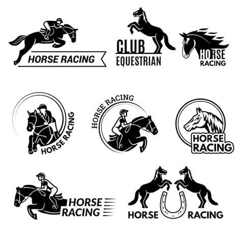 Horse Merchandise, Sport Logo, Equestrian Sports, Logo Set, Sports Logo, Premium Vector, Equestrian, Graphic Resources, Horses