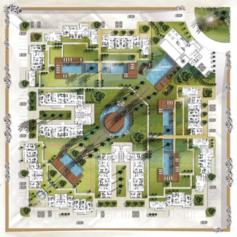 Residential Compound Landscape Design, Residential Complex Site Plan, Apartment Site Plan, Housing Masterplan, Compound Shapes, Site Layout Plan, Residential Compound, Site Plan Design, Architecture Drawing Presentation