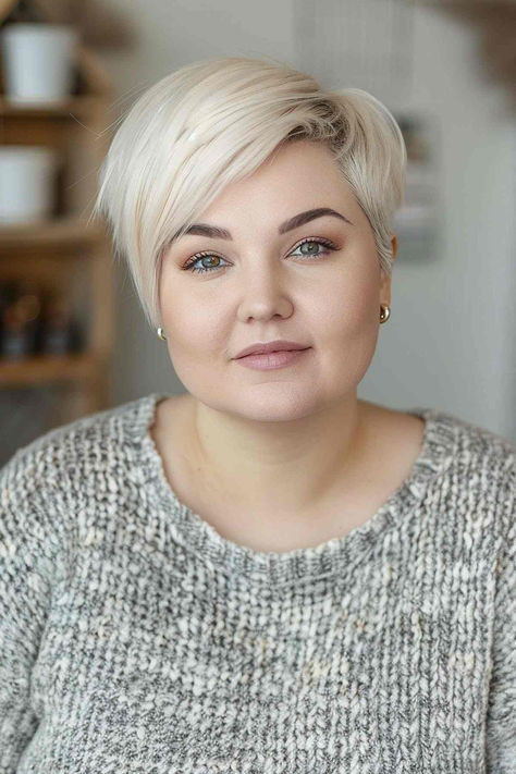 25 Best Long Pixie Hairstyles for Plus Size Women Plus Size Long Pixie Haircut, Pixie Haircut Plus Size, Pixie Cut For Plus Size Women, Hair Styles For Plus Size Women, Plus Size Pixie Haircut, Short Hair Round Face Plus Size, Hairstyles For Plus Size Women, Double Chin Hairstyles, Short Haircuts Ideas