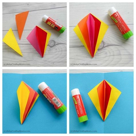 Make this DIY Popup Kite Card for Sankranti - a festival that's incomplete without kites! This bright & colorful card requires just craft paper & cardstock. Kite Craft Ideas, Orange Paper Craft, Kites Craft, Paper Projects Diy, Kite Making, Paper Flower Crafts, Paper Crafts Origami, Paper Crafts Diy Tutorials, Paper Crafts For Kids