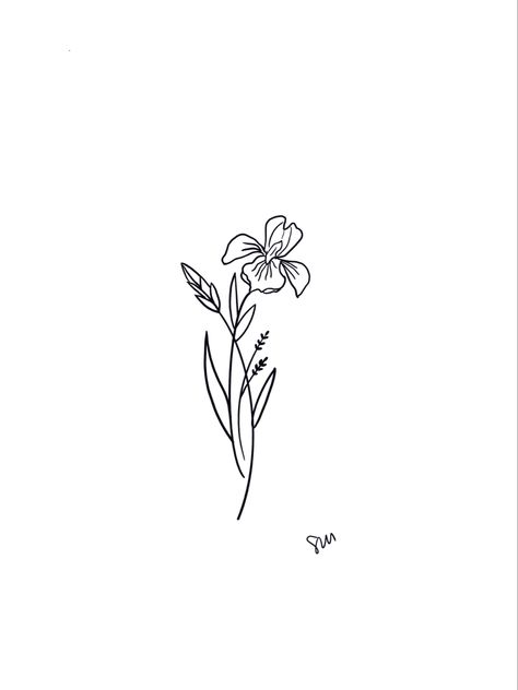 Iris Flower Tattoo, Iris Drawing, Larkspur Tattoo, Flor Tattoo, Iris Tattoo, L Tattoo, Minimal Tattoo Design, Cute Tiny Tattoos, Cute Small Tattoos