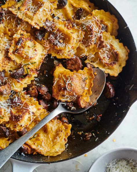 Skillet Ravioli, Irish Lamb Stew, Butter Mushrooms, Garlic Butter Mushrooms, Homemade Ranch Seasoning, One Pan Dinner, Lamb Stew, Feel Good Food, Breaded Chicken