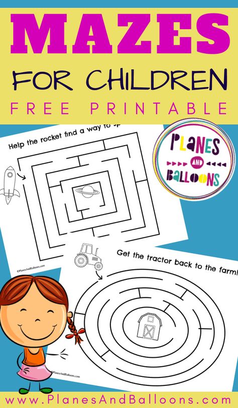 Mazes For Kids Printable, Preschool Activities At Home, Printable Mazes, Printable Puzzles For Kids, Mazes For Kids, Free Printable Activities, Make Learning Fun, Printables Free Kids, Preschool Printable