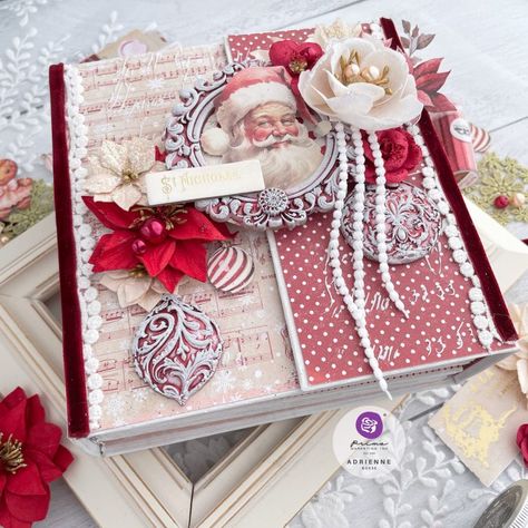 25 & Peppermint Inspiration – Prima Marketing Inc Christmas Mini Albums, Finnabair Art, Frank Garcia, Decoupage Decor, Prima Flowers, Spiral Planners, Art Basics, Prima Marketing, Misty Rose