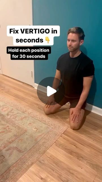 James Moore on Instagram: "Fix vertigo in seconds with the “Foster” maneuver! The spinning sensation and dizziness you get from vertigo can limit your activities and make you feel sick. Depending on the cause, though, some simple maneuvers you can do at home might bring relief.  The most common type of this condition is BPPV (benign paroxysmal positional vertigo). It happens when small crystals of calcium get loose in your inner ear. You may feel it when you’re getting in or out of bed, or tilting your head up. People over age 60 are more likely to get BPPV. It’s also the easiest type of vertigo to treat. Before you try to treat it yourself, see your doctor, as this is NOT medical advice!   FOLLOW TO RELAX YOUR BODY!  #viral" Epley Maneuver Vertigo, Vertigo Relief Remedies, Foster Maneuver, Vertigo Exercises, Vertigo Causes, Dizziness Causes, Posture Stretches, Vertigo Relief, James Moore