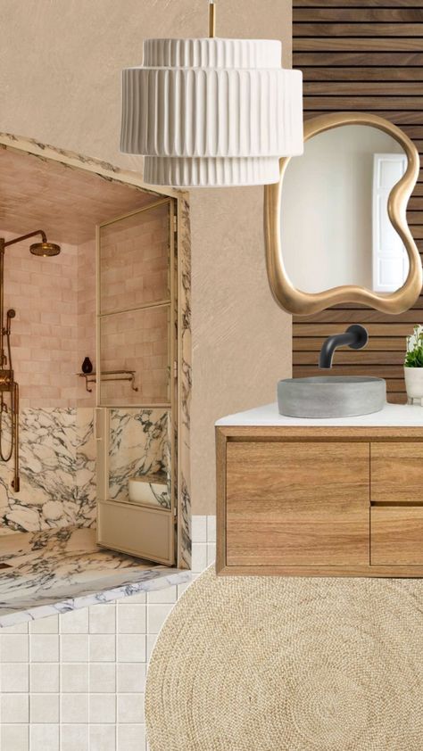 #warmtones #bathroom #bathroominspiration #marble #woods Bathroom Concept Board, Interior Board, Collage Inspiration, Concept Board, Interior Furniture, Bathroom Inspiration, Bathroom Remodel, Connect With People, Your Aesthetic