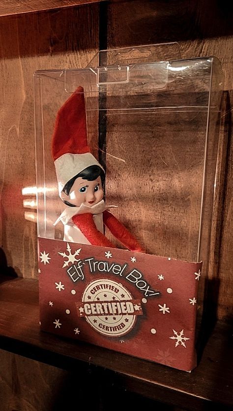 Elf ideas Elf On The Shelf Travel Jar, Elf Transport Jar, Elf Transport, Travel Jar, Elf Ideas, Travel Box, On The Shelf, Elf On The Shelf, Elf