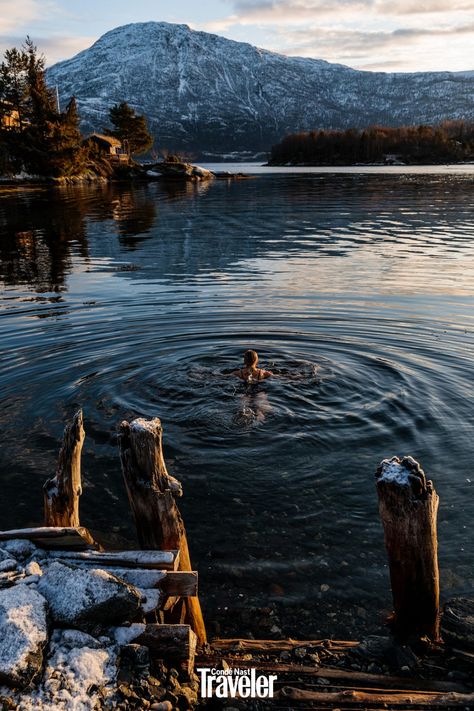 In Norway's western archipelago of Sunnmøre, Knut Flakk is working to safeguard nature while supporting the surrounding communities. #norway Norwegian Cottage, Ice Swimming, Alesund, Nordland, Norway Travel, Ushuaia, Conde Nast Traveler, Natural Scenery, Private Island