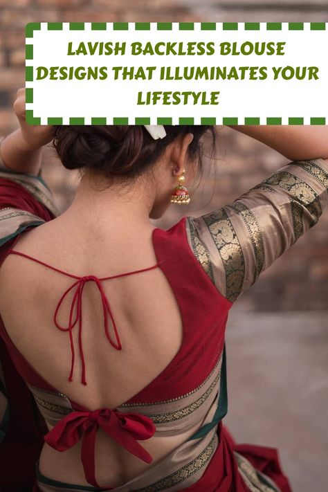 [AffiliateLink] 74 Essential Backless Blouse Designs For Lehenga Saree Tips and Tricks You'll Be Glad You Discovered This Winter #backlessblousedesignsforlehengasaree Saree Blouse Back Strings, Backless Blouse Designs For Lehenga, Backless Saree Blouse, Blouse Designs For Lehenga, Saree Tips, Short Sleeve Blouse Design, Saree Backless, Backless Blouse Designs, Lehenga Designs Simple