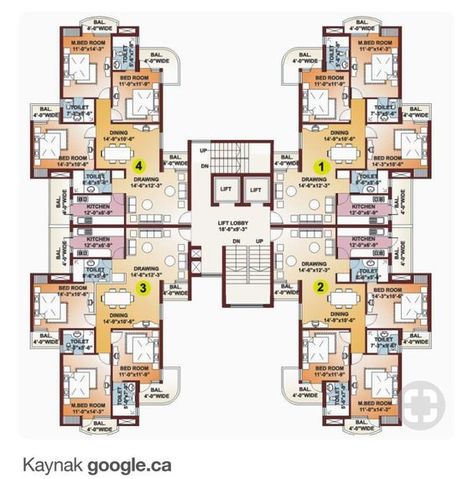 Plan Interior Design, Condominium Architecture, Hotel Room Design Plan, Residential Building Plan, Residential Architecture Apartment, Small House Blueprints, Hotel Floor Plan, 3d Floor Plans, Bungalow Floor Plans