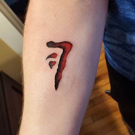 Supernatural Tattoo Mark Of Cain, Mark Of Cain Tattoo, Brother Tattoo For Men, Cain Tattoo, Supernatural Tattoos, Dark Mark Tattoos, Mark Of Cain, Brother Tattoos, Supernatural Tattoo