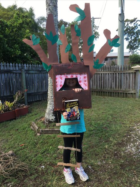 The 78 Storey Treehouse costume for Bookweek House Costume, Book Costumes, World Book Day Costumes, Book Day Costumes, Literary Characters, Book Week Costume, Magic Treehouse, Little Miss Sunshine, Dress Up Day