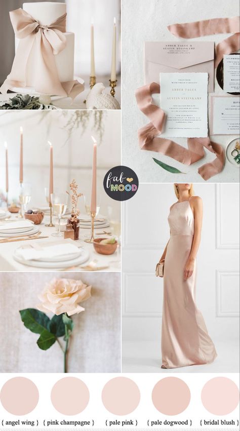 Blush Colour Palette Wedding, Nature Wedding Theme, Blush Wedding Color Palette, Minimalist Wedding Theme, Minimalist Wedding Design, Mood Wedding, Fab Mood, Blush Wedding Theme, Colour Mood