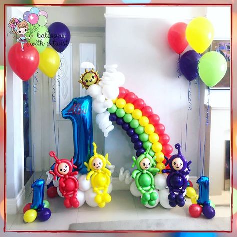 Tellie Tubbies Birthday Party, Teletubbies Birthday Decorations, Teletubbies 1st Birthday Party Ideas, Teletubbies Birthday Theme, Teletubbies Balloons, Teletubbies Party Decoration, Teletubbies First Birthday Party, Teletubbies Birthday Party Decorations, Teletubbies Party Ideas