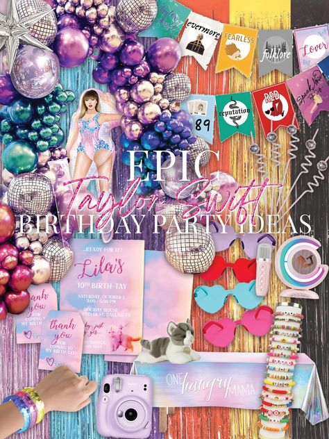 Eras Your Party, Taylor Swift Party Themes, Era Tour Party, Eras Decorations, Taylor Swift 16th Birthday Party Ideas, Taylor Swift Birthday Party Theme, Taylor Swift Birthday Party Ideas Adult, Taylor Swift Theme Birthday Party, Taylor Swift Birthday Party Games