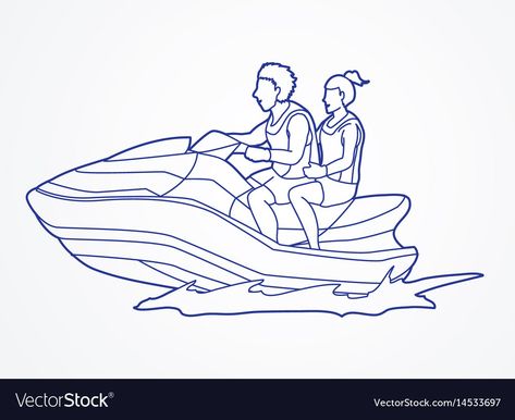 Jet Ski Tattoo, Jetski Drawing, Jet Ski Drawing, Ride Or Die Tattoo, Ski Drawing, Lake Quotes, Water Skis, Doodle Ideas, Mini Canvas Art