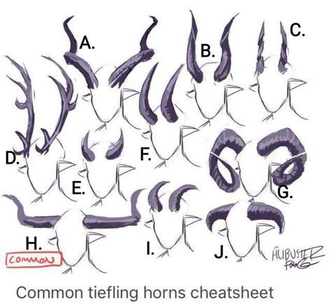 Tiefling D&D horn types Horn Types, Horns Drawing References, Tiefling Horns, Dark Art Drawings, Concept Art Drawing, Creature Concept Art, 판타지 아트, Art Poses, Facial Expressions