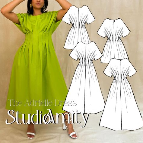 Ruched Dress Sewing Pattern, Dresses Pattern Sewing, Dress Sewing Patterns Free Women, Sewing Dress Patterns, Maxi Dress Sewing Pattern, Simple Dress Pattern, Homemade Dress, Summer Dress Patterns, Maxi Robes