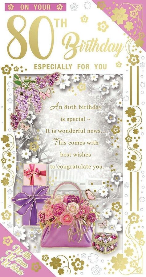 Happy 80th Birthday Wishes, 80th Birthday Wishes, 80 Birthday Card, Envelope Flowers, 80 Birthday, Birthday Wishes For Her, Happy Birthday Wishes Messages, Birthday Verses, 80th Birthday Cards