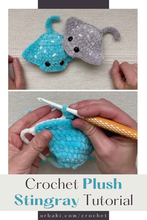 Mini Crochet Sea Creatures, Crochet Star Fish Pattern Free, Sting Ray Crochet Pattern Free, Crochet Stingray Pattern Free, Crochet Stingray, Toys Quotes, Chunky Yarn Crochet, Crochet Stuffies, Easy Crochet Animals