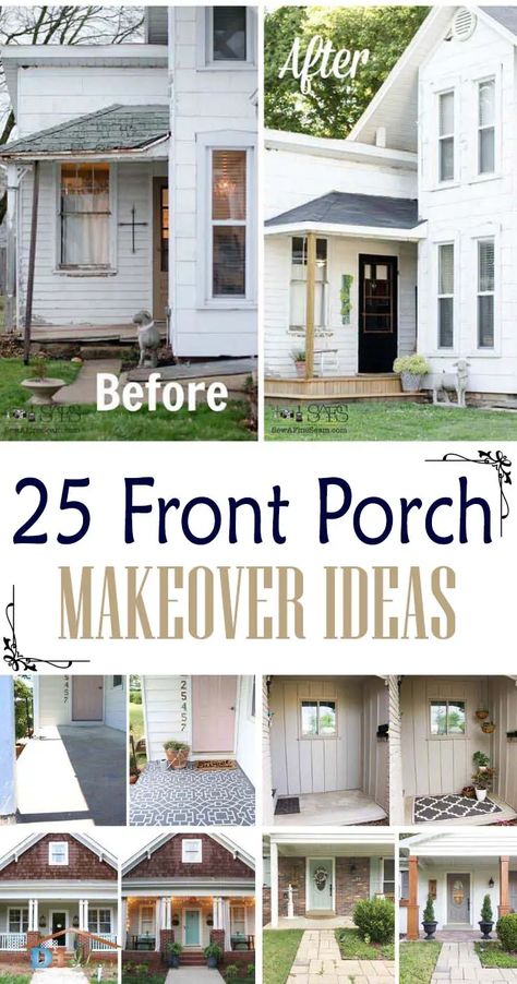 Porch Makeover Ideas, Front Porch Remodel, Front Porch Addition, Front Porch Concrete, Front Porch Steps, Porch Wall Decor, Front Porch Makeover, Porch Paint, Porch Styles