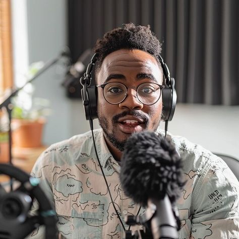 The Podcaster having an exciting outburst | Premium AI-generated image Male Influencer, Premium Photo, Content Creator, Black Men, Influencer, Stock Images, The Creator, Stock Photos, Black