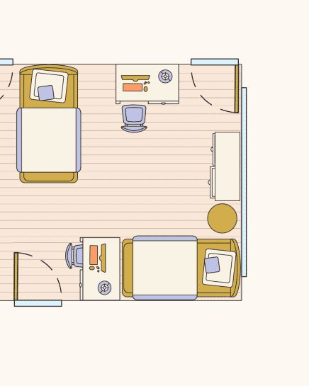 Shared Kids Rooms: Making a Multiple Bed Layout Work | Apartment Therapy Small Room Sharing Ideas Sibling, Best Bedroom Layout, Shared Kids Rooms, Sibling Bedroom, Small Shared Bedroom, Bed Layout, Traditional Layout, Sibling Room, Kids Rooms Shared