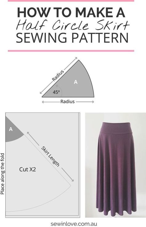 How To Make A Sewing Pattern How To Make A Skirt In One Day Easy Half Circle Skirt Costura How To Make A Skirt, Sewing Equipment, How To Make Skirt, Skirt Sewing, Beginner Sewing, Beginner Sewing Projects Easy, Pattern Sewing, Skirt Patterns Sewing, Leftover Fabric