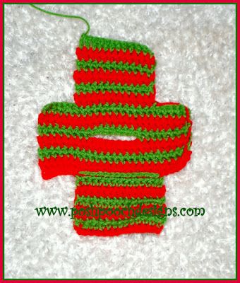 Crochet Elf Sweater, Crochet Sweater Ornament Pattern, Crochet Mini Sweater Ornament, Ernie Und Bert, Ugly Christmas Sweater Ornament, Sweater Ornaments, Crochet Christmas Ornaments Free, Ornaments Crochet, Crochet Ornament Patterns