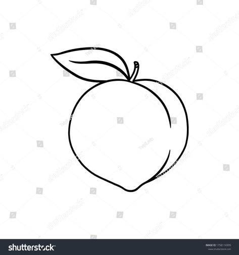 Peach Line Tattoo, Peach Slice Tattoo, Peach Line Drawing, Peach Tattoo Small Outline, Peach Outline Tattoo, Nectarine Drawing, Simple Peach Tattoo, Peach Outline, Peach Line Art