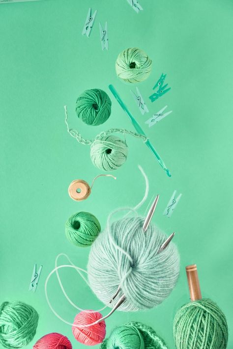 Crochet Stitches Cheat Sheet, Knitting Wallpaper, Yarn Photography, Yarn Pictures, Knit Aesthetic, Yarn Aesthetic, Crochet Wallpaper, Yarn Images, Mint Walls