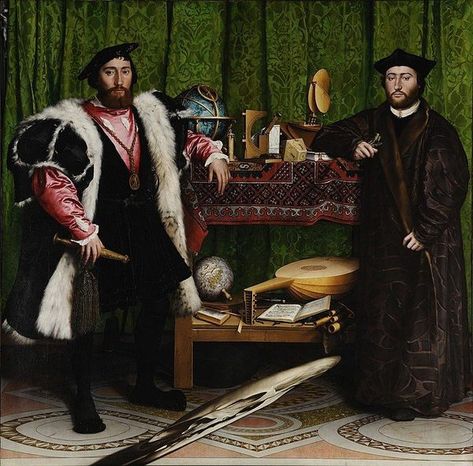 A mysterious shape catches the eye in this 16th-century painting. Anna Boleyn, 16th Century Paintings, The Ambassadors, Hans Holbein The Younger, Hans Holbein, Jan Van Eyck, King Henry Viii, Urban Culture, Johannes Vermeer